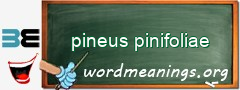 WordMeaning blackboard for pineus pinifoliae